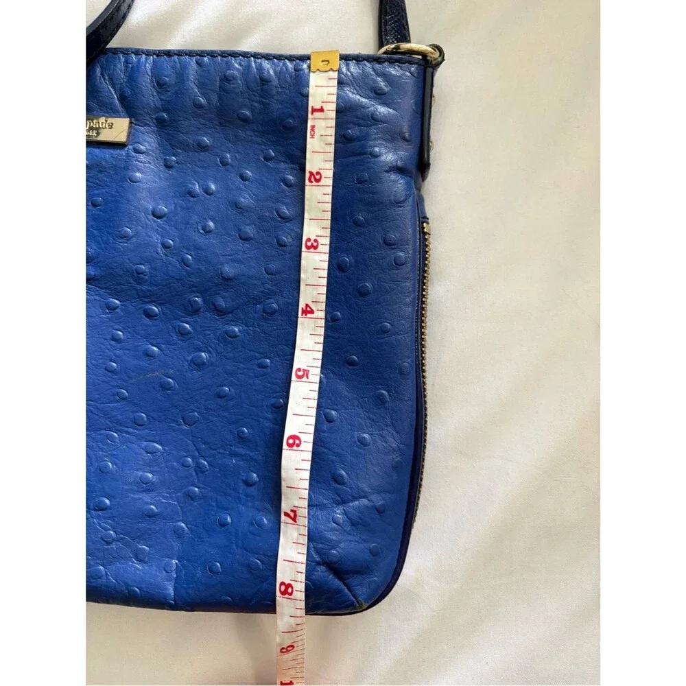 Kate Spade New York Blue Crossbody Bag | Textured Leather | Gold Hardware